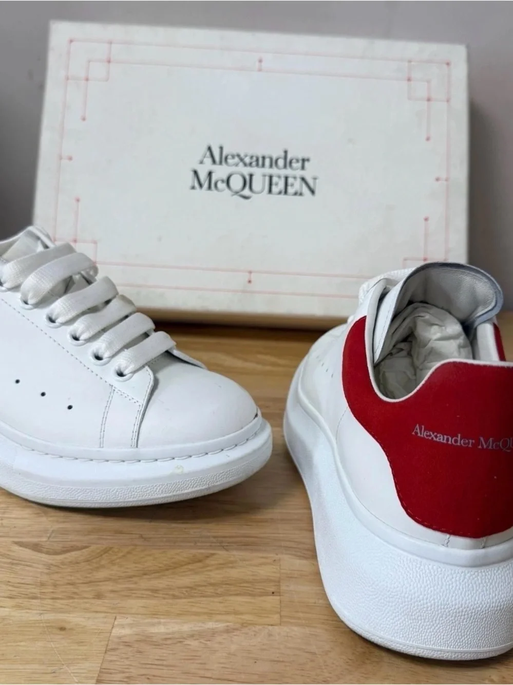 Alexander Mcqueen White / Red Oversized Sneakers EU 39.5 E / US M 6.5 US W 9.5